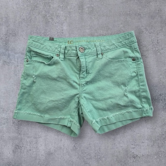 LC Lauren Conrad Stretch Denim Mid-Rise Shorts Mint Green Sz: 6 - Picture 3 of 10